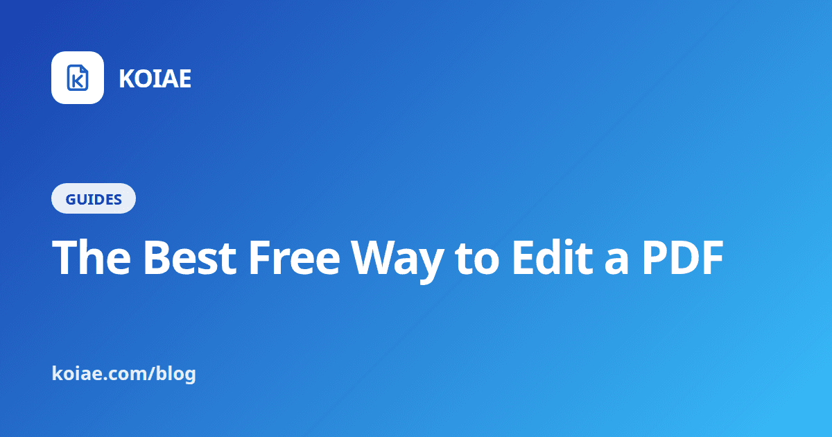The Best Free Way to Edit a PDF Online in 2026
