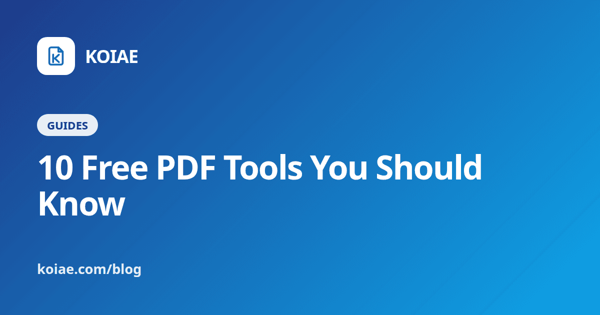 10 Free PDF Tools You Should Know in 2026