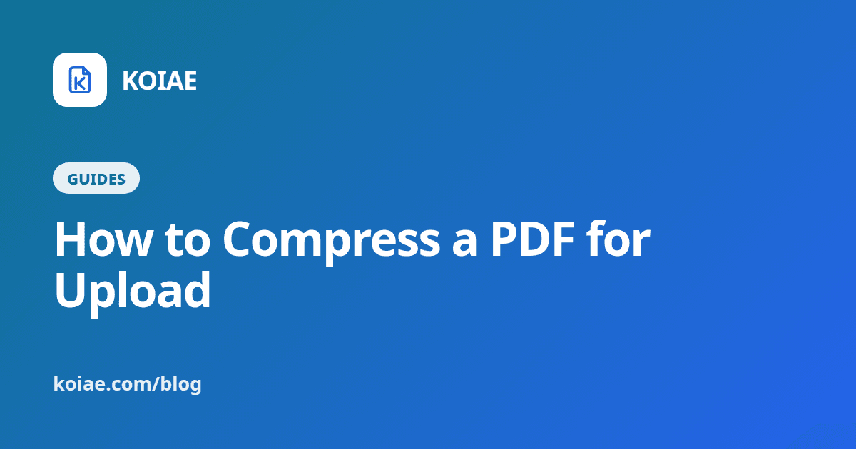 How to Compress a PDF for Faster Web Upload