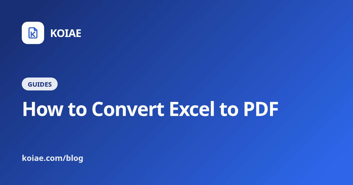 How to Convert Excel to PDF Online