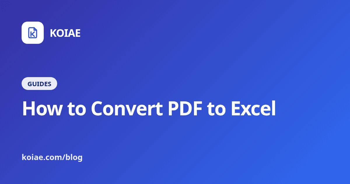 How to Convert PDF to Excel (Extract Tables)