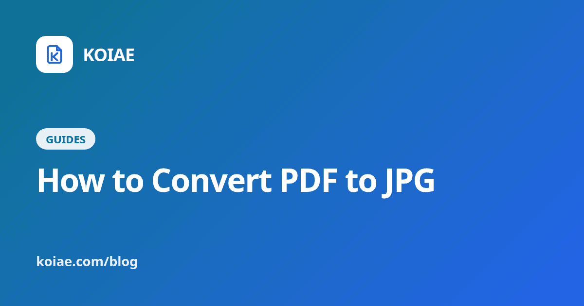 How to Convert PDF to JPG (Each Page as an Image)