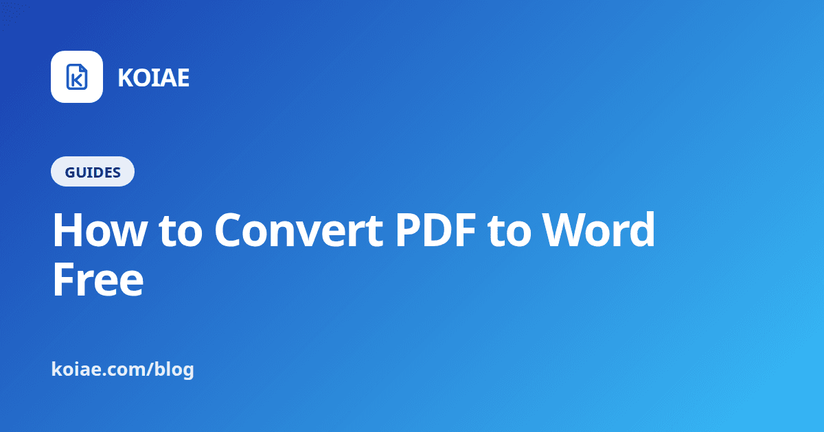 How to Convert PDF to Word for Free (Fully Editable)