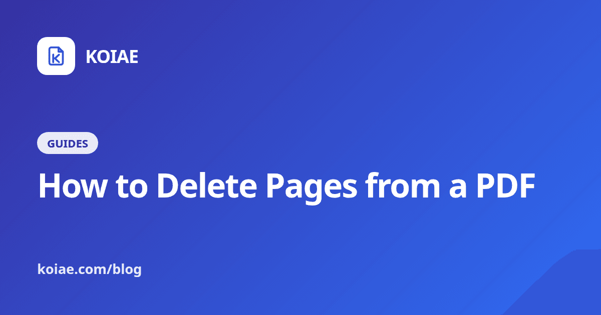 How to Delete Pages from a PDF