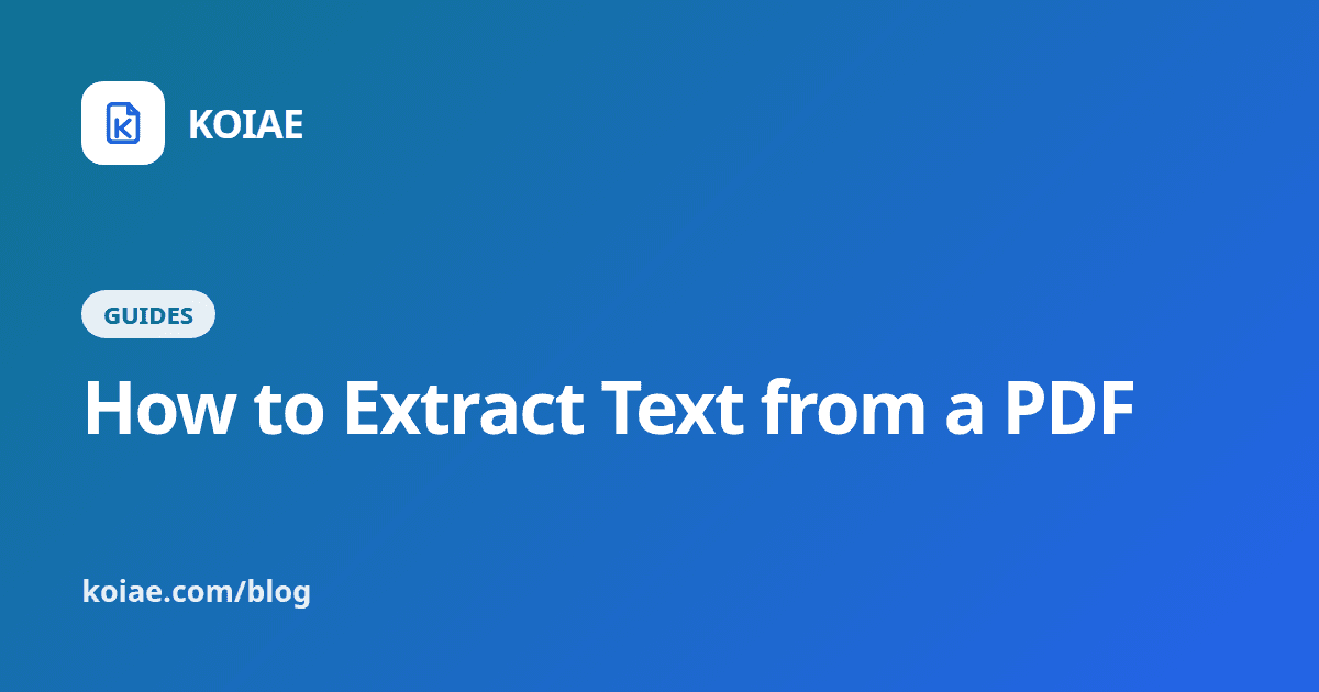 How to Extract Text from a PDF