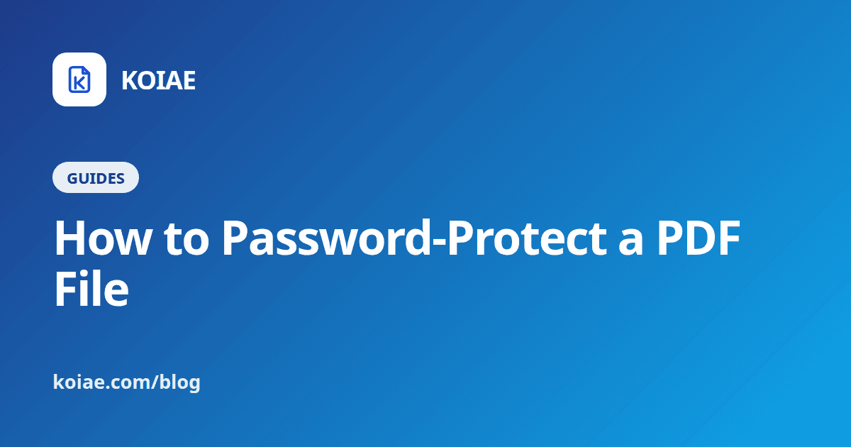 How to Password-Protect a PDF File