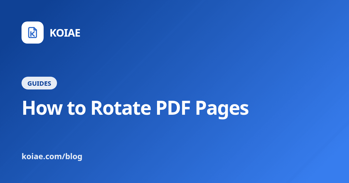 How to Rotate PDF Pages and Save Them